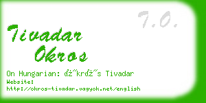 tivadar okros business card